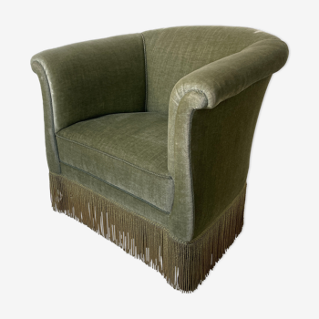 Danish Roll Top Armchair in Sea Green