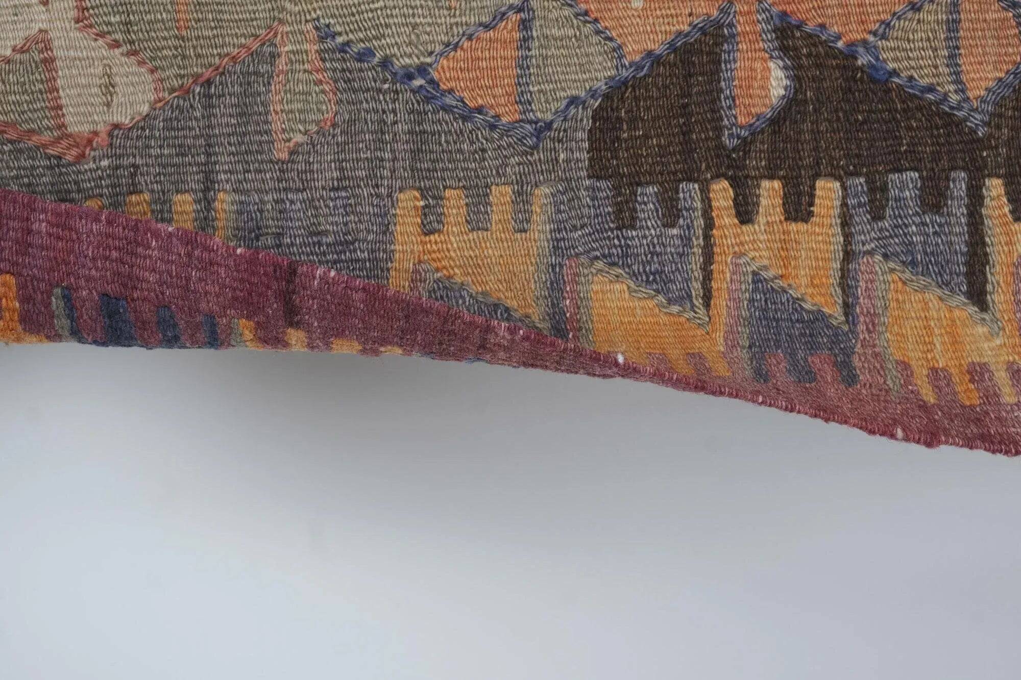 Vintage Turkish kilim, handwoven, 143x311 cm.