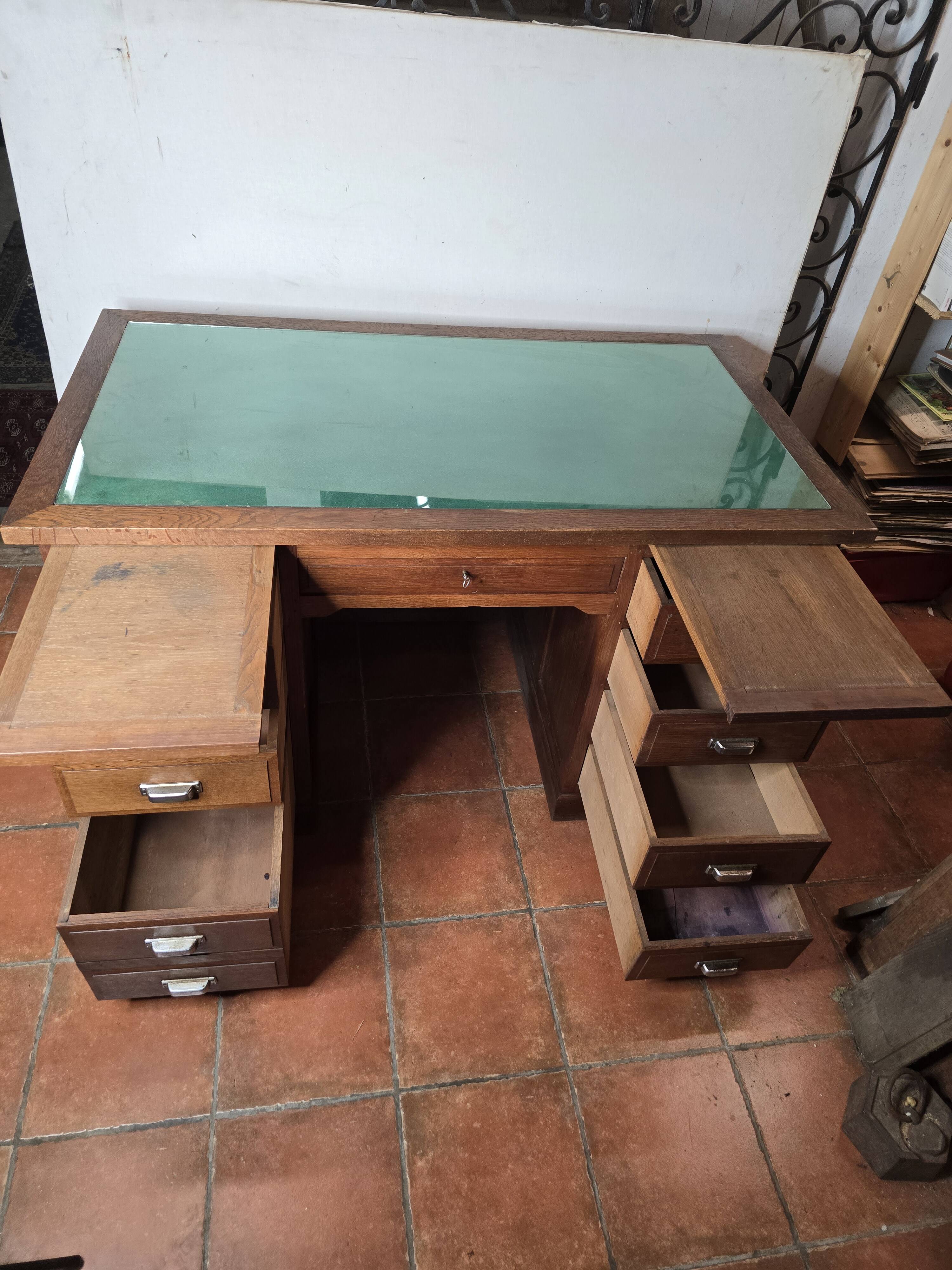 Solid oak minister's desk