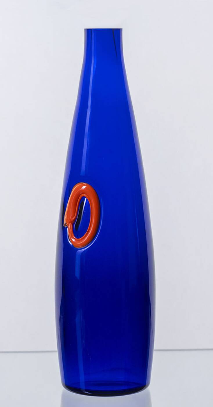 Set of Blue Glass Vases, 1970s