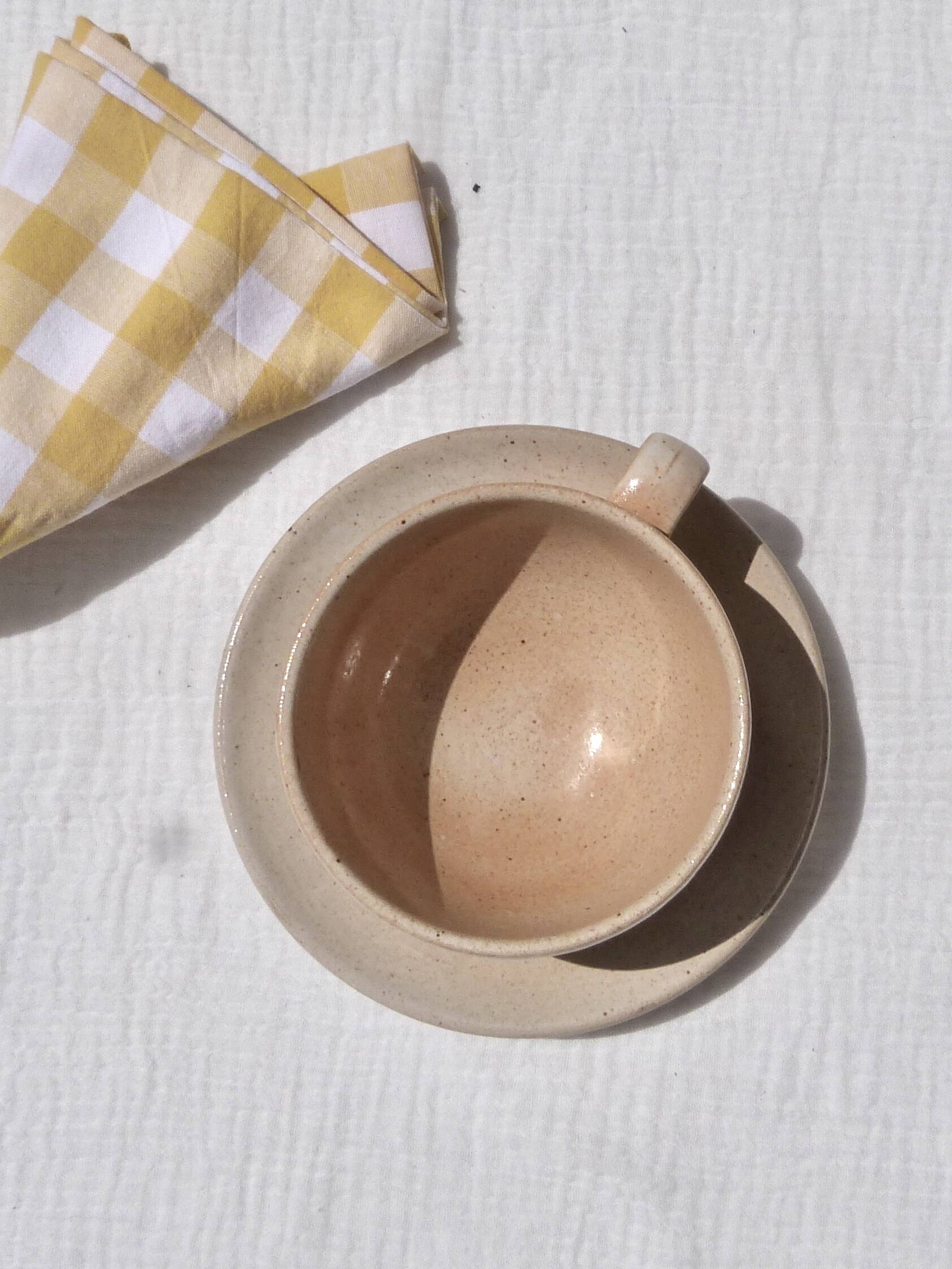 Stoneware cup with saucer Grès du Marais