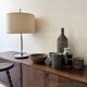 Lampe de table Staff Leuchten chrome et lin/coton, Germany 1970
