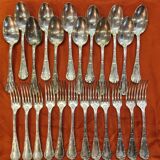 Christofle spoons and forks from the Chrysanthème model.