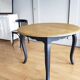 Antique extendable round table with Louis XV style extension