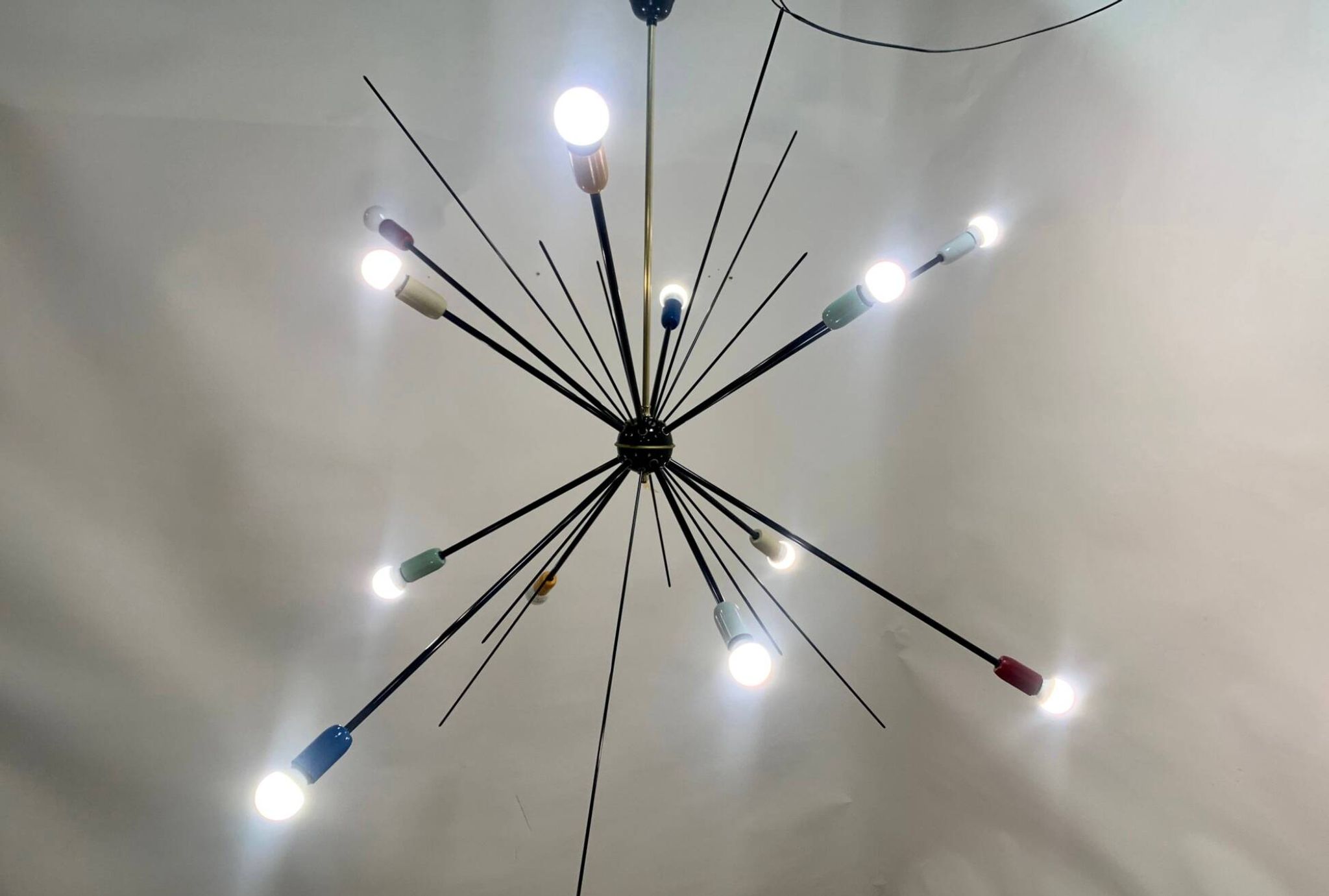 Black Sputnik Ceiling Lamp,  stilnovo 1949
