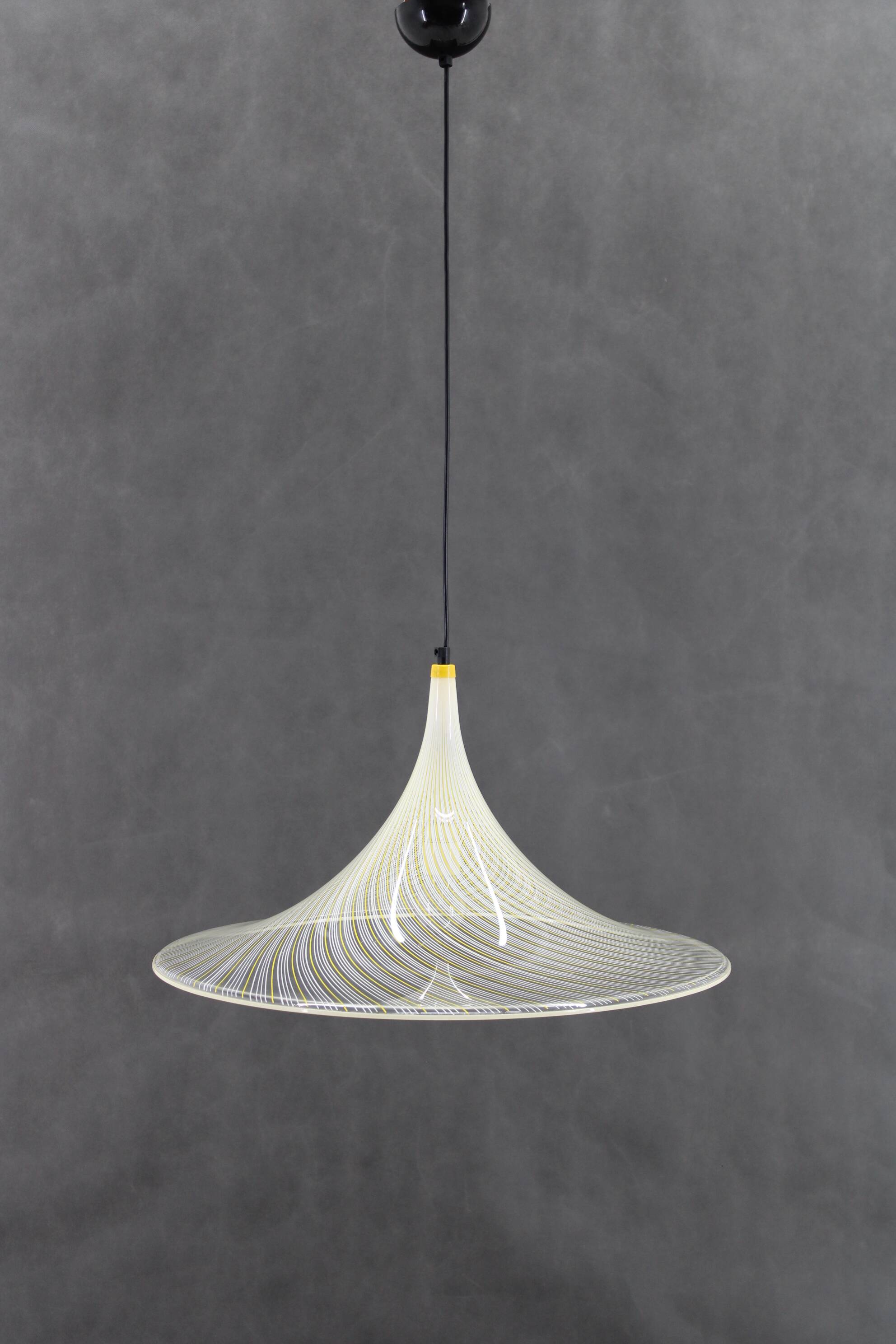 1970s  Guzzini "Trumpet" Pendant Lamp by Meblo, Italy