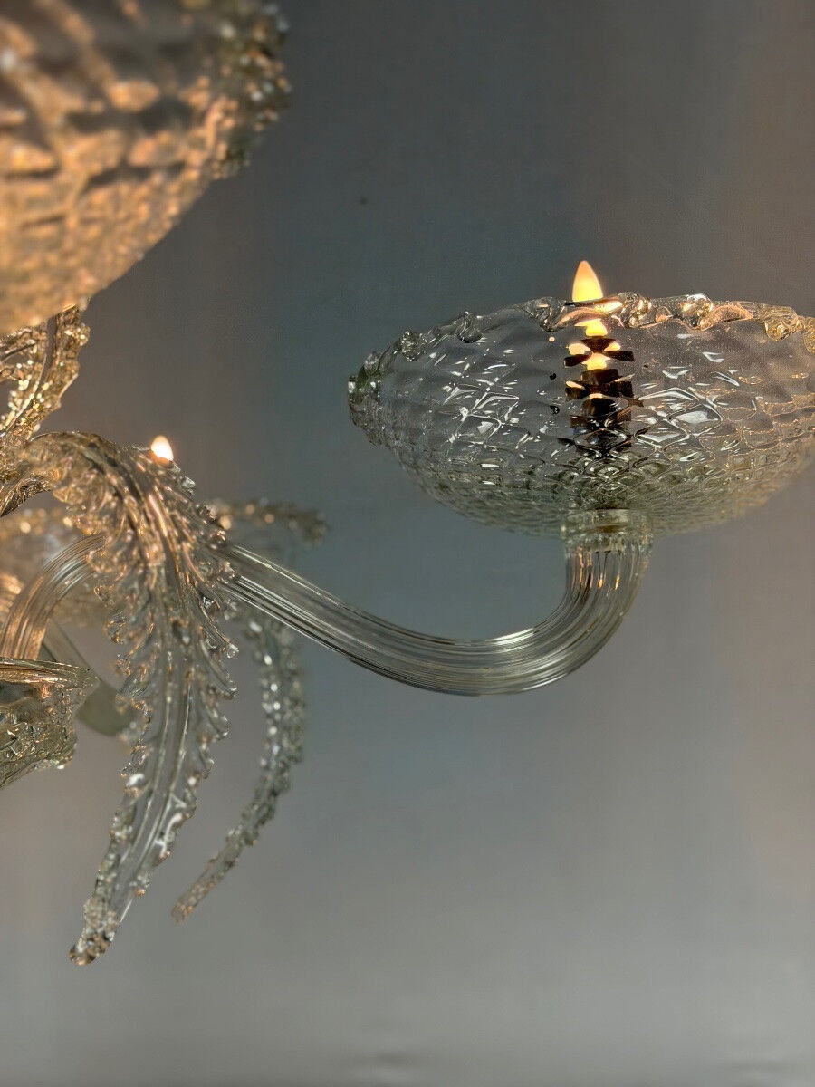Venetian chandelier in Murano glass, 5 light arms, circa 1930.