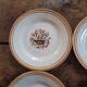 6 Montereau earthenware dessert plates - Floral decoration, circa 1950