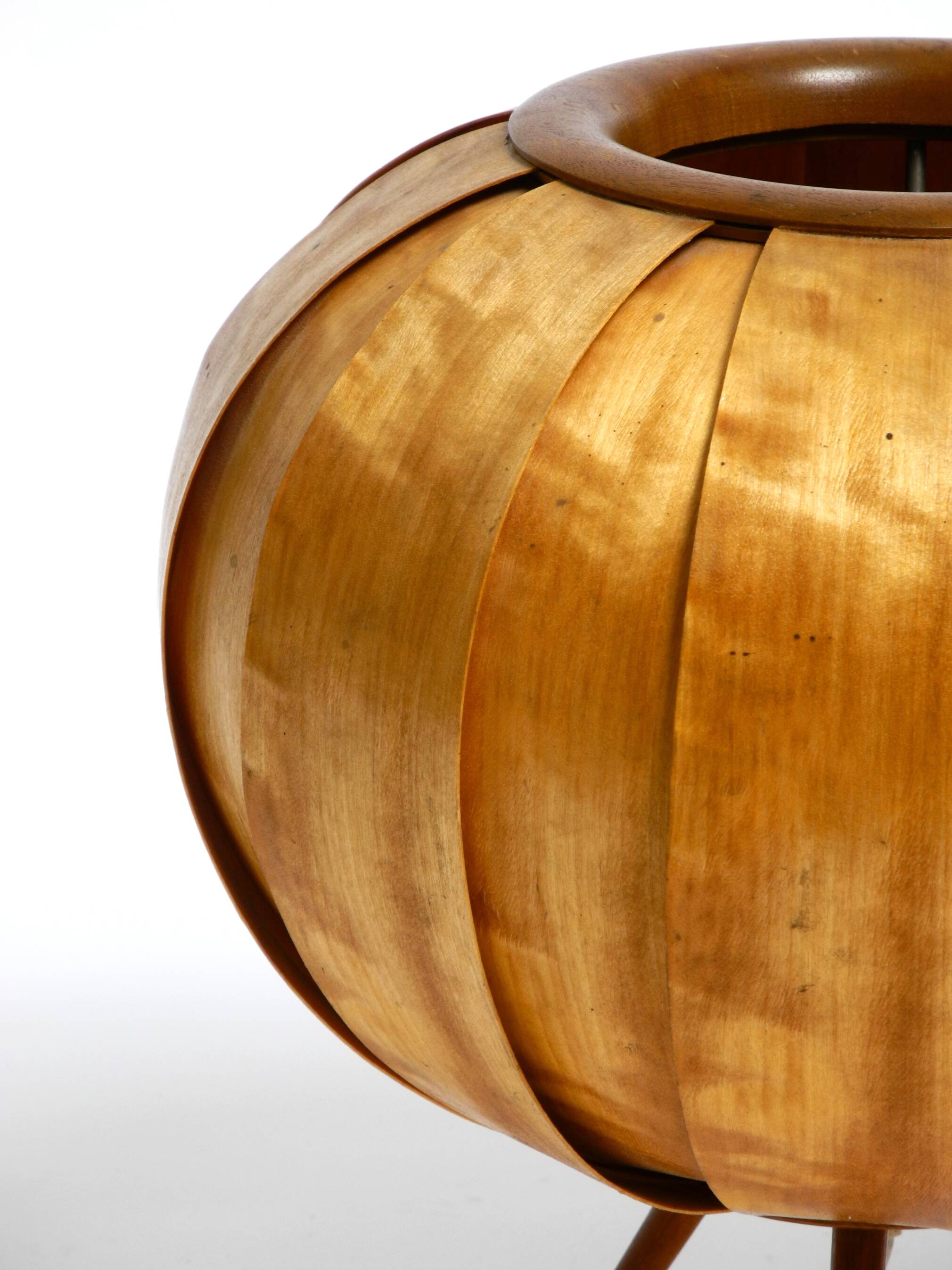 Large Mid Century Modern bentwood lamella tripod Table Lamp