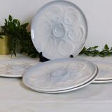 6 earthenware oyster plates