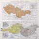 Old map Austria Czechoslovakia Hungary 43x43cm from 1950