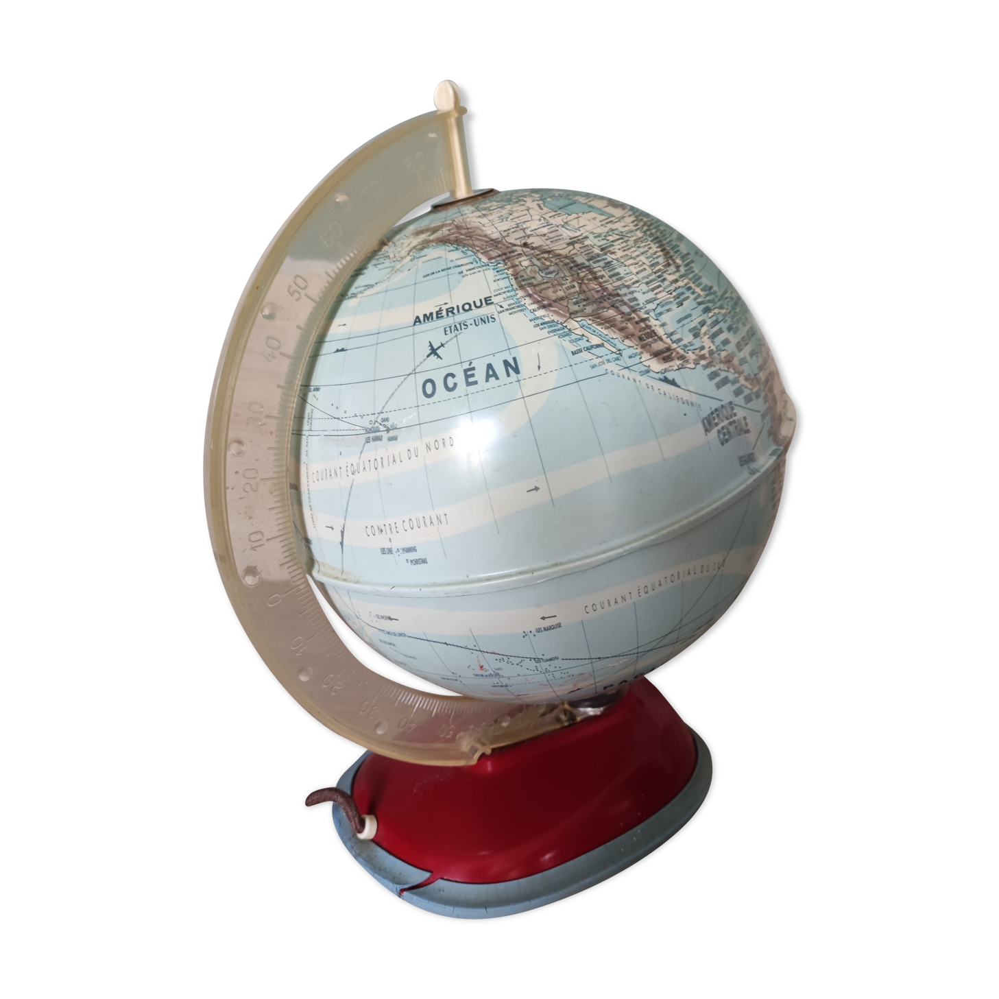 Luminous globe world map west Germany vintage