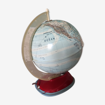 Luminous globe world map west Germany vintage