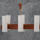 Vintage Danish teak and brass ceiling lamp, Denmark 1970s