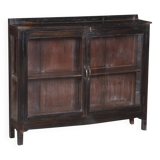 Black lacquered teak display case