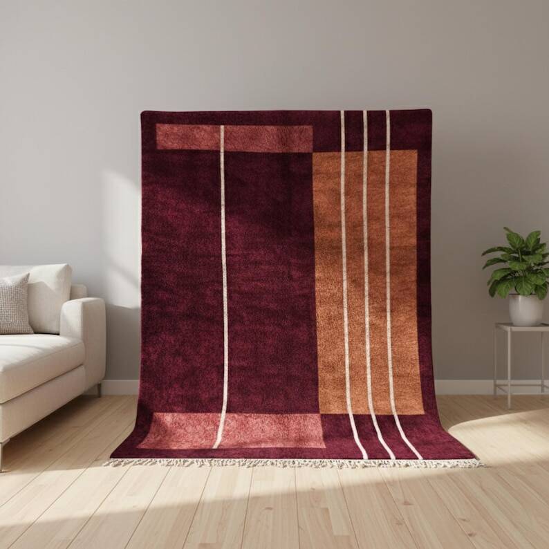 Traditional handmade pure wool Berber rug size 150x250cm