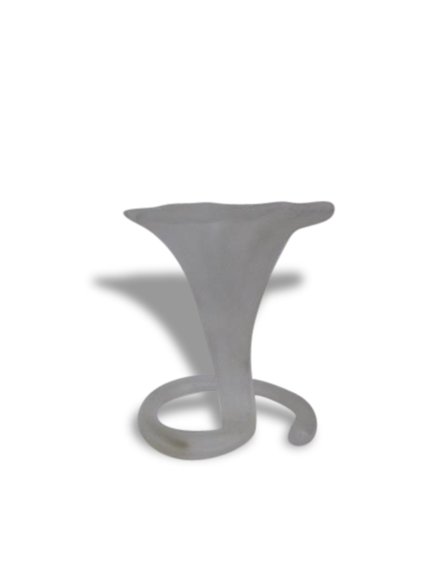 Former corolla, frosted glass vase