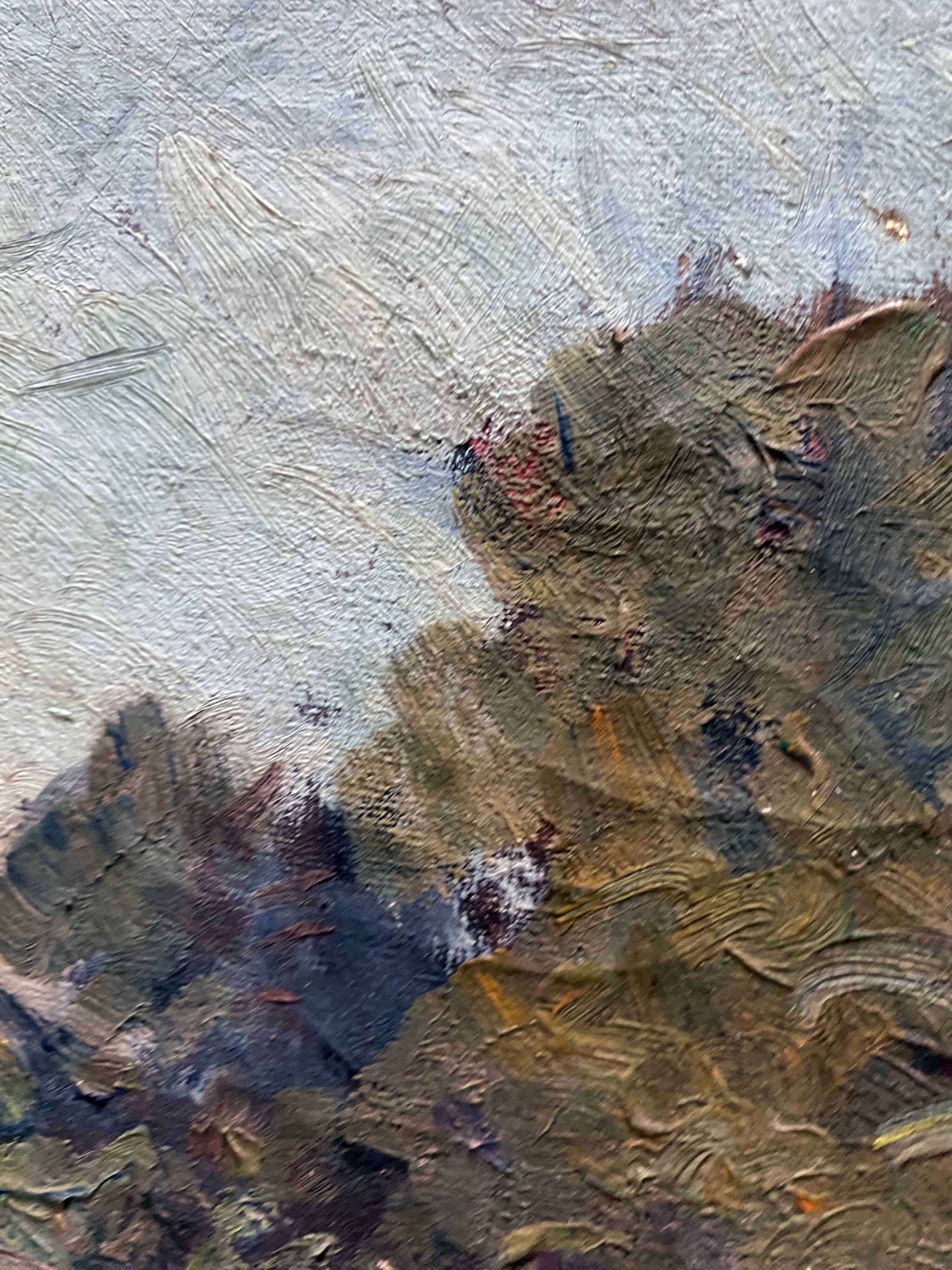 HST painting "Countryside landscape with river" by Pierre BONNEROT (1891-1981)