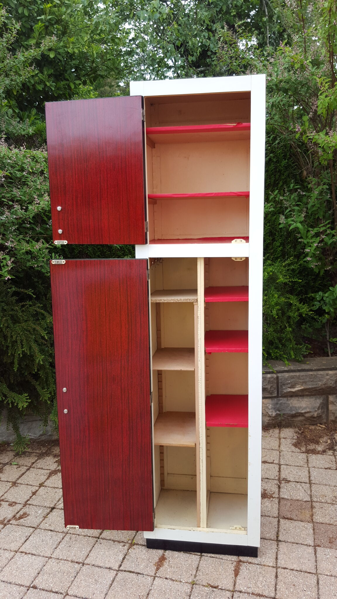 Vintage storage cabinet formica yellow
