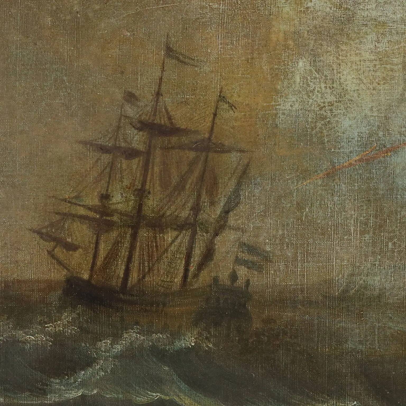 Old oil painting on canvas, French school, 18th century