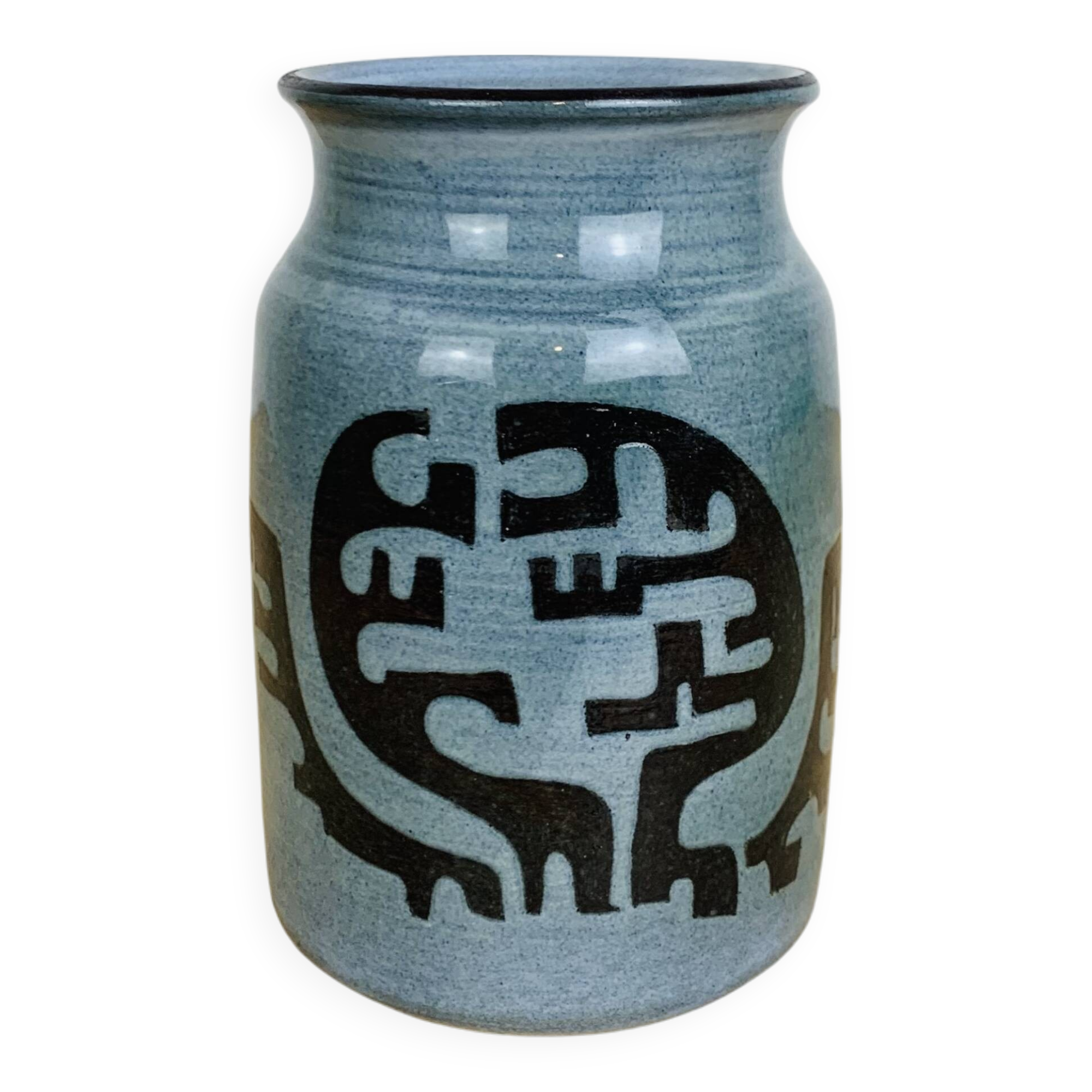 Vintage 60s ceramic vase, abstract patterns