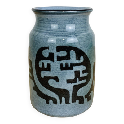 Vase céramique années 60 vintage, motifs abstrait