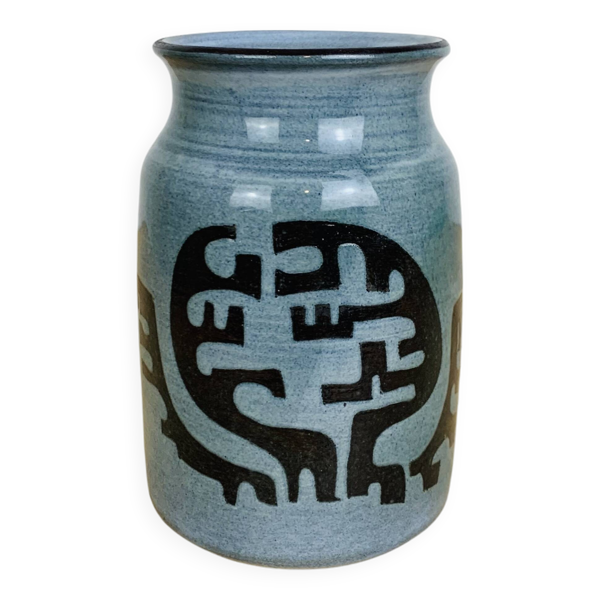 Vase céramique années 60 vintage, motifs abstrait — Beyit