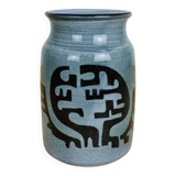 Vintage 60s ceramic vase, abstract patterns