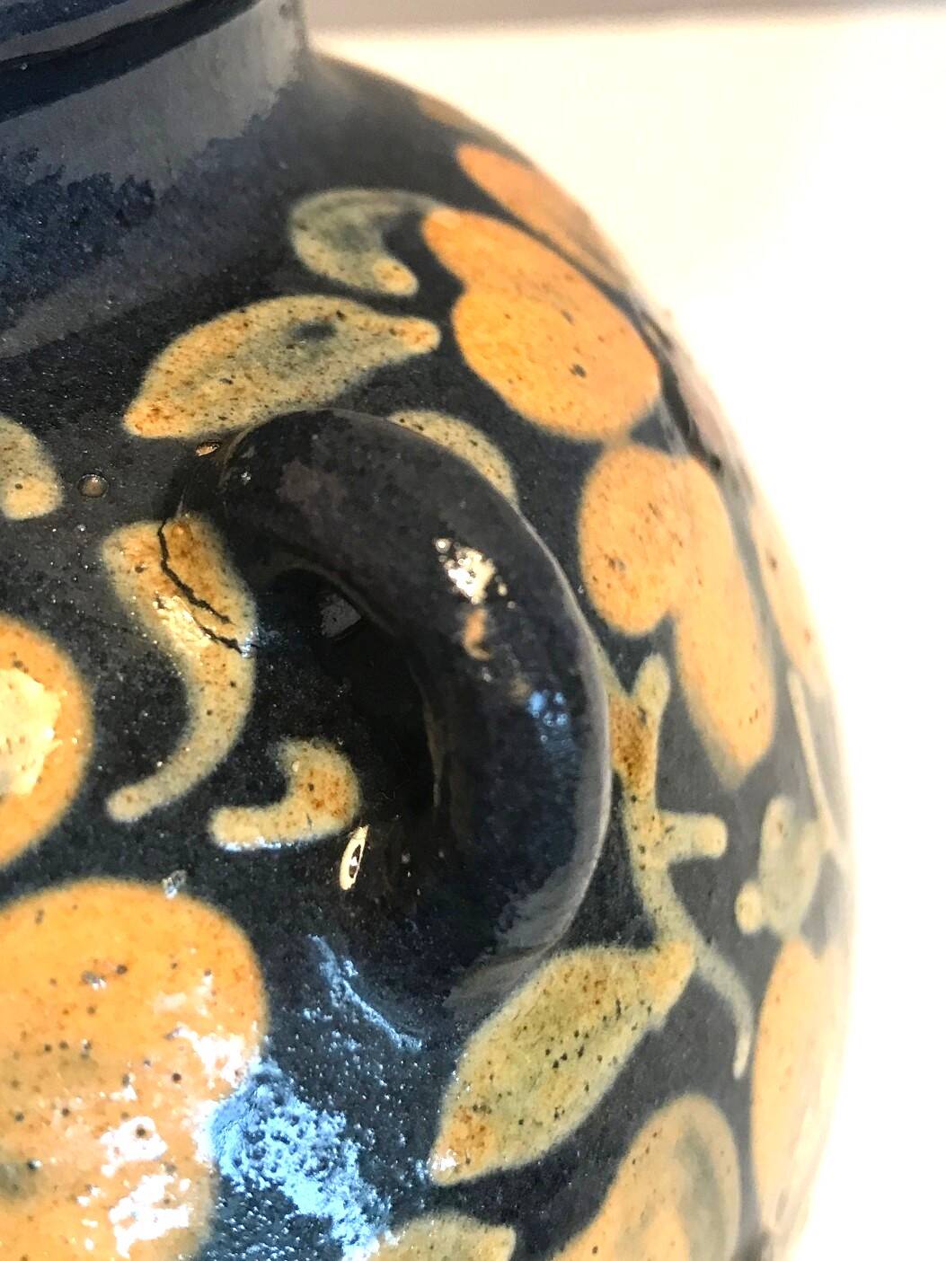 Glazed ceramic round vase Léon Elchinger