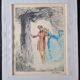 Georges Villa (1883-1965) - Colour lithograph - Gallant scene