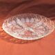 Sculpted oval glass plate with 4 compartments