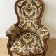 Louis XV armchair in wood and gold damask fabric
