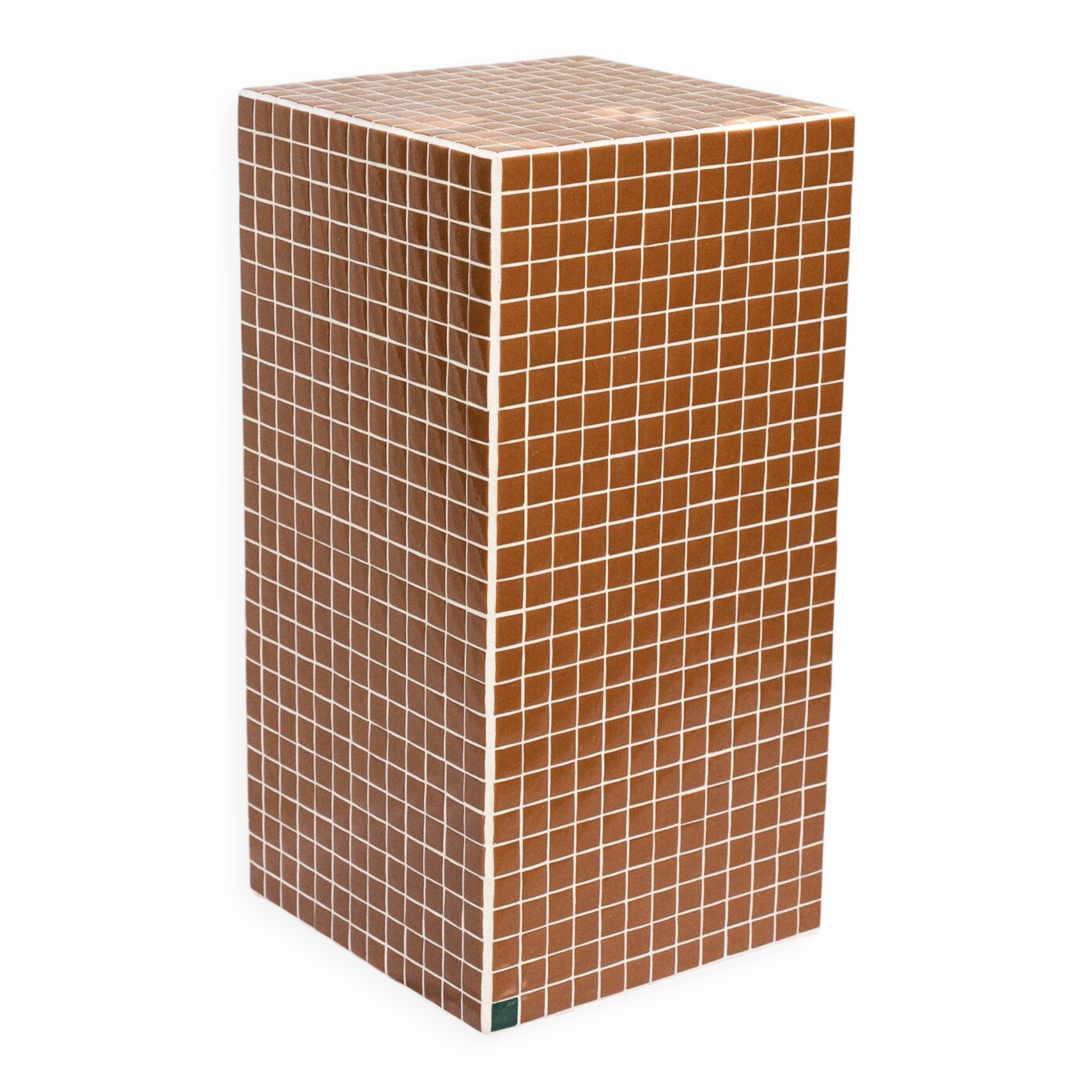 Brown column side table 66x33 cm