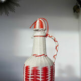 Bottle in red and white scoubidou 50-60s
