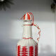 Bottle in red and white scoubidou 50-60s