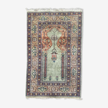 Tapis Kayseri vintage en soie turque 140x90cm