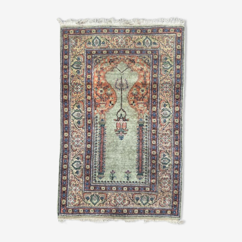 Vintage Kayseri carpet in Turkish silk 140x90cm