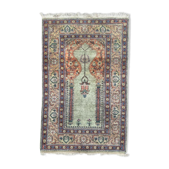 Vintage Kayseri carpet in Turkish silk 140x90cm