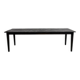 Large 1950s Farm Table in Burnt Wood (Shou Sugi Ban) – L245 cm