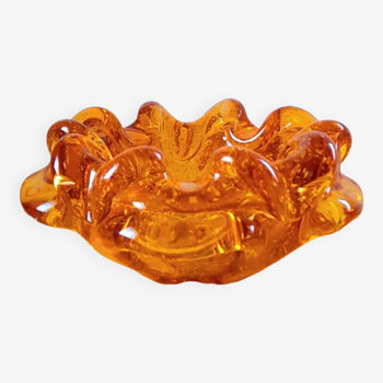 Murano amber glass ashtray 70s