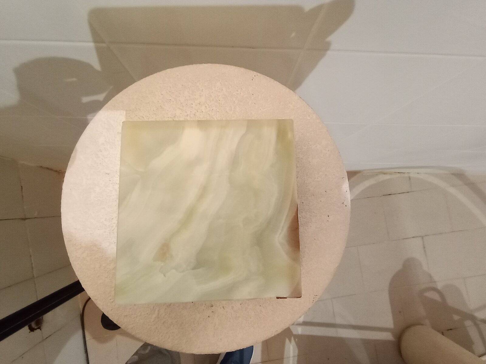 Square green onyx ashtray, 1970s