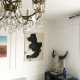 Tableau abstrait noir et beige