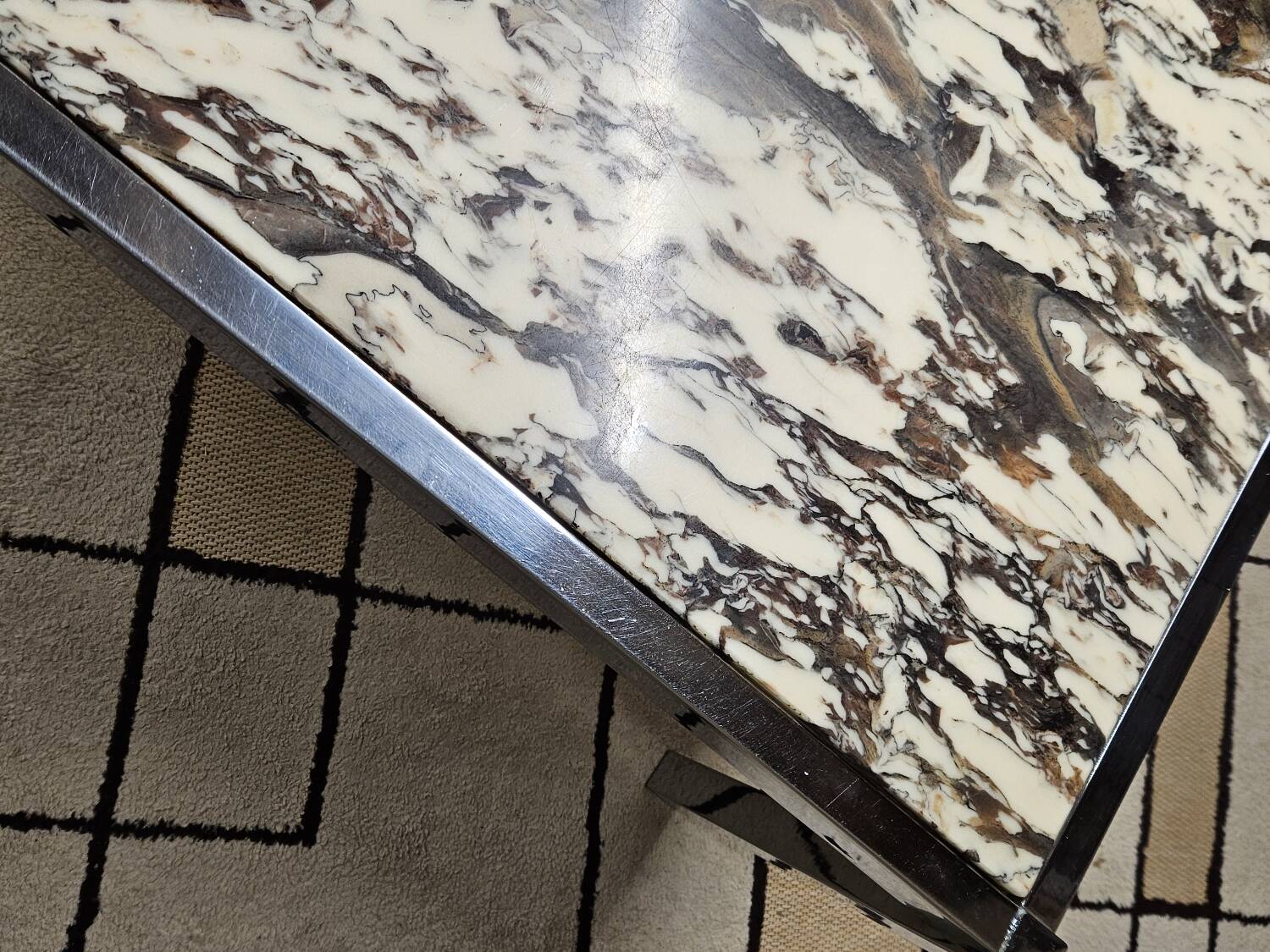 Chrome marble coffee table 1970"vintage
