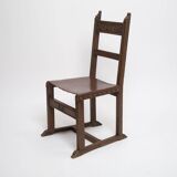 Set of 6 wooden chairs and leather seat