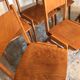Set of 6 vintage wooden stackable chairs compass legs Germany 1960's