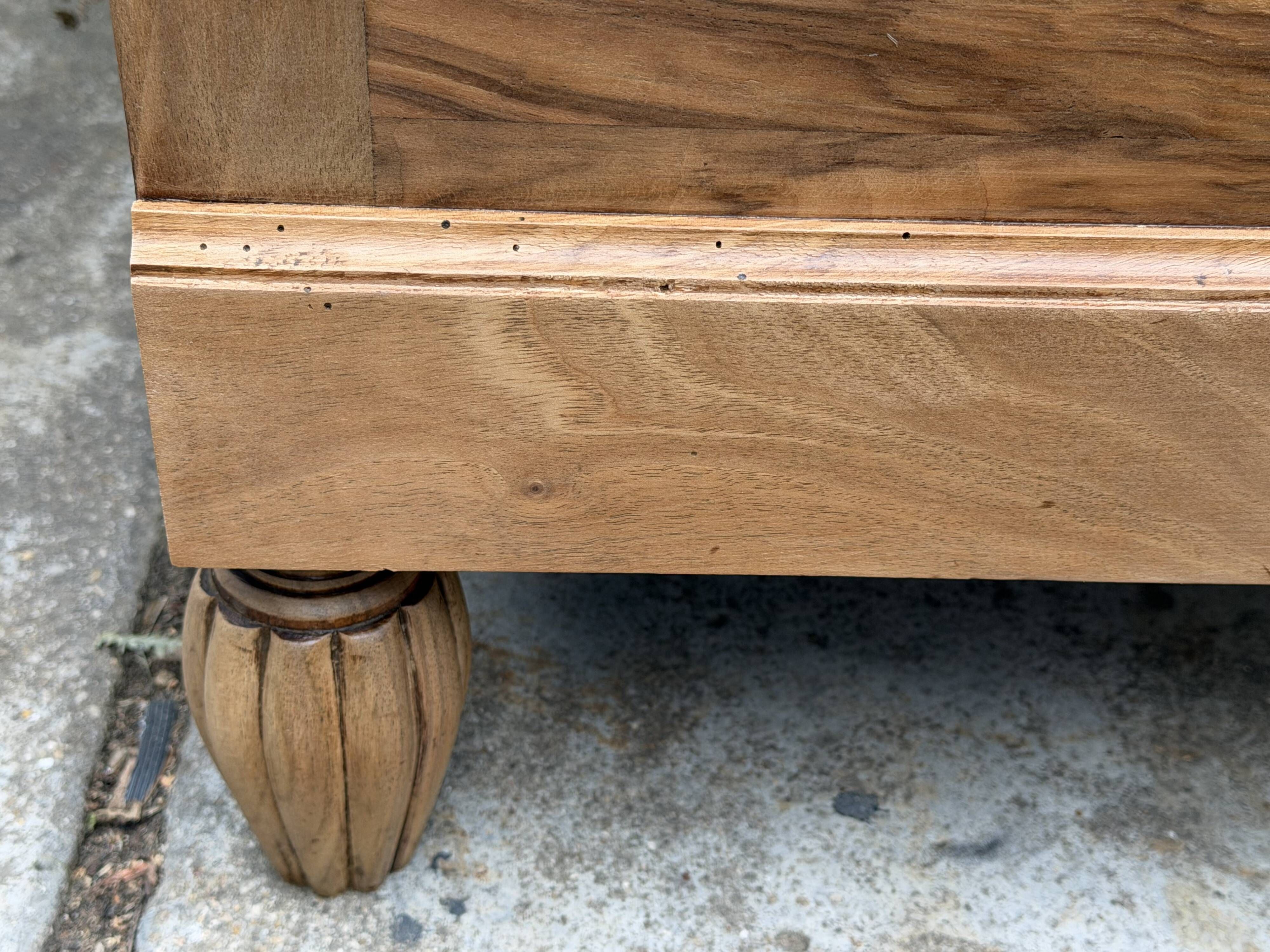 Rare pair of Art Deco glass columns in solid walnut – renovated