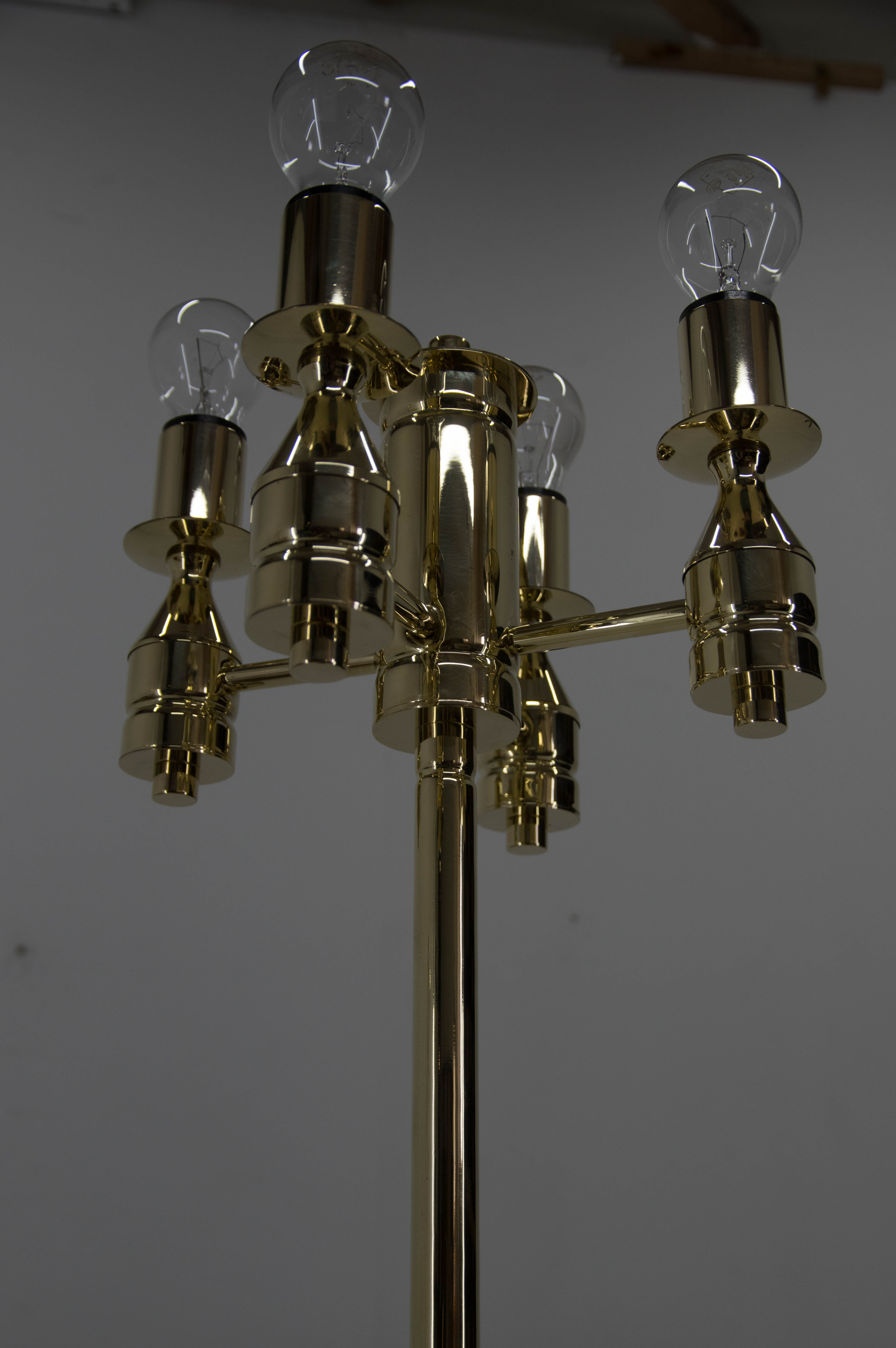 Brass floor lamp, 1970s, restored