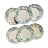 Set of 6 Small Antique Iron Earth Plates "Figuig" – Longchamp 19th Century