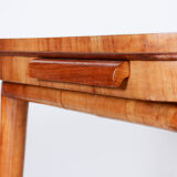 Restored Art Deco Cherry-Tree Card Table, New Varnish, Czechia, 1940s