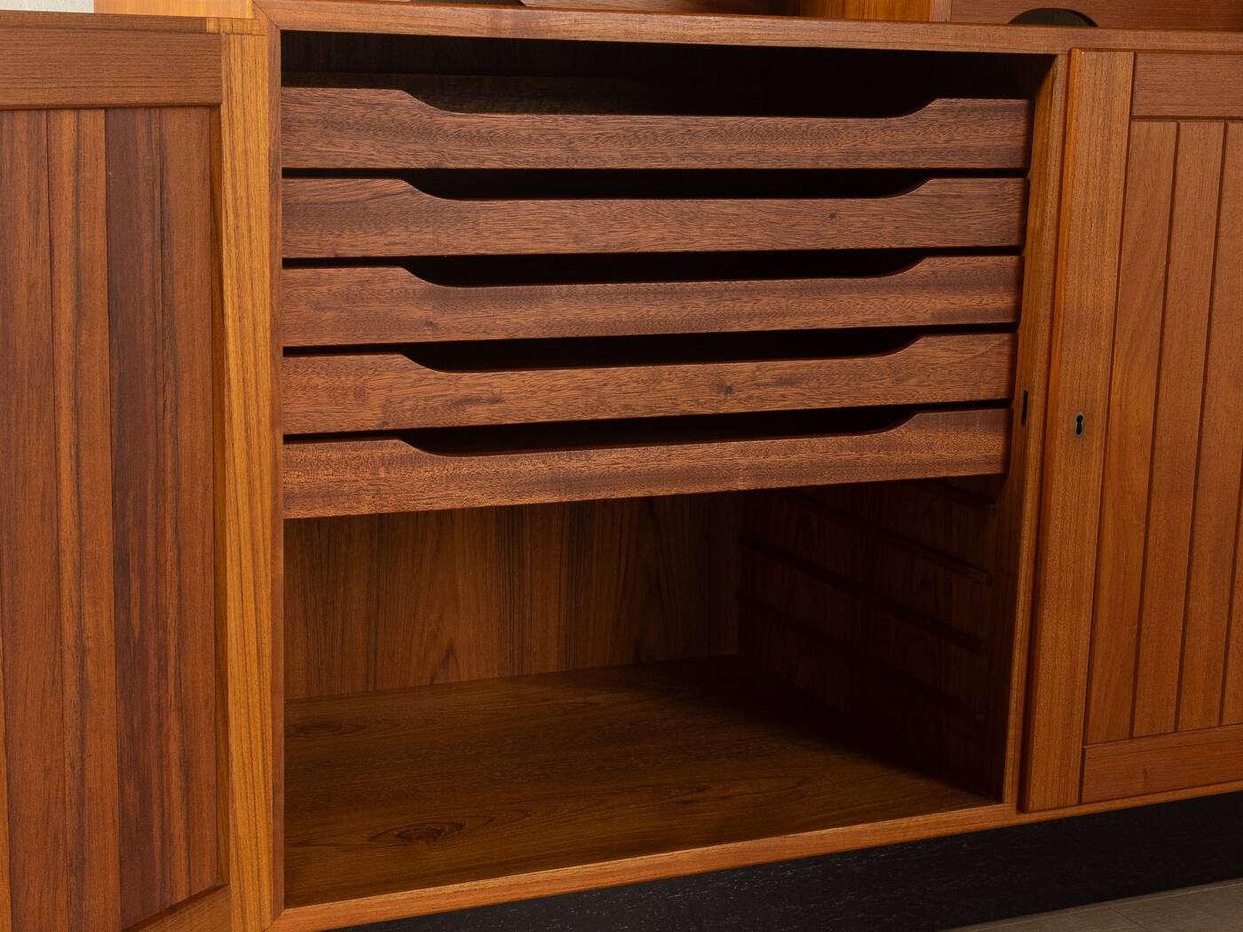 Classic two-piece sideboard from the 1960s by Poul Hundevad
